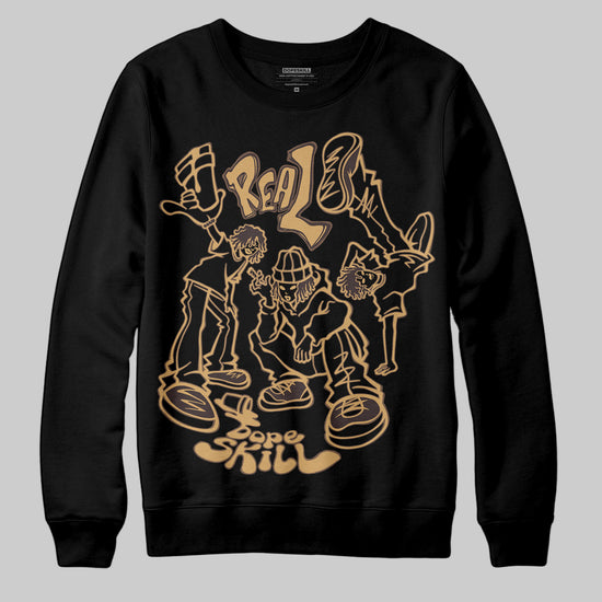 Jordan 5 “Earth/Metallic Gold” DopeSkill Sweatshirt Real Y2K Players Graphic Streetwear - Black