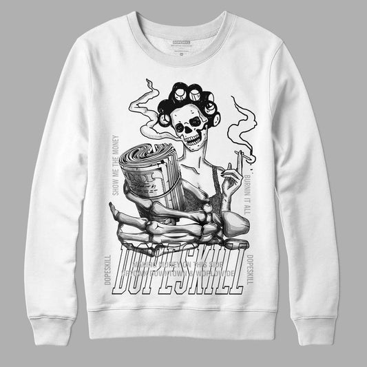 Jordan 3 “Off Noir” DopeSkill Sweatshirt Show Me The Money Graphic Streetwear - White