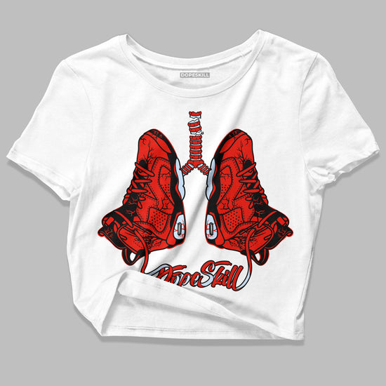 Jordan 6 Retro Toro Bravo DopeSkill Women's Crop Top Breathe Graphic Streetwear - White