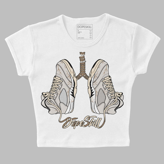 Jordan 5 SE “Sail” DopeSkill Women's Crop Top Breathe Graphic Streetwear - White 