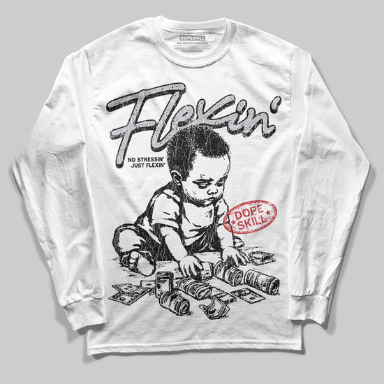 Jordan 4 OG “White Cement” DopeSkill Long Sleeve T-Shirt Flexin' Graphic Streetwear - White