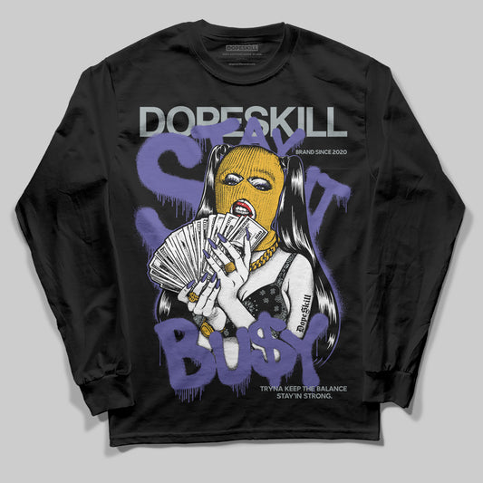 Jordan 4 Retro Lakers DopeSkill Long Sleeve T-Shirt Stay It Busy Graphic Streetwear =- black