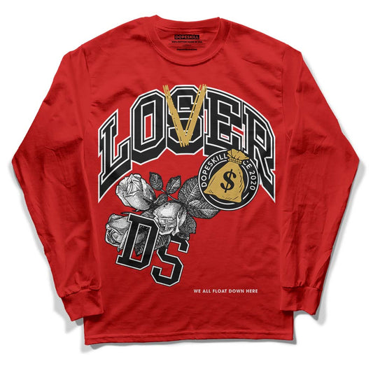 Red Sneakers DopeSkill Red Long Sleeve T-Shirt Loser Lover Graphic Streetwear