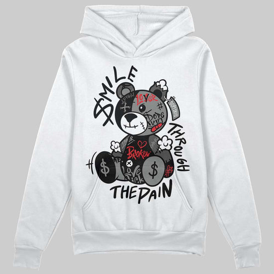 Jordan 10 Retro Shadow (2025) DopeSkill Hoodie Sweatshirt Smile Through The Pain Graphic Streetwear - White