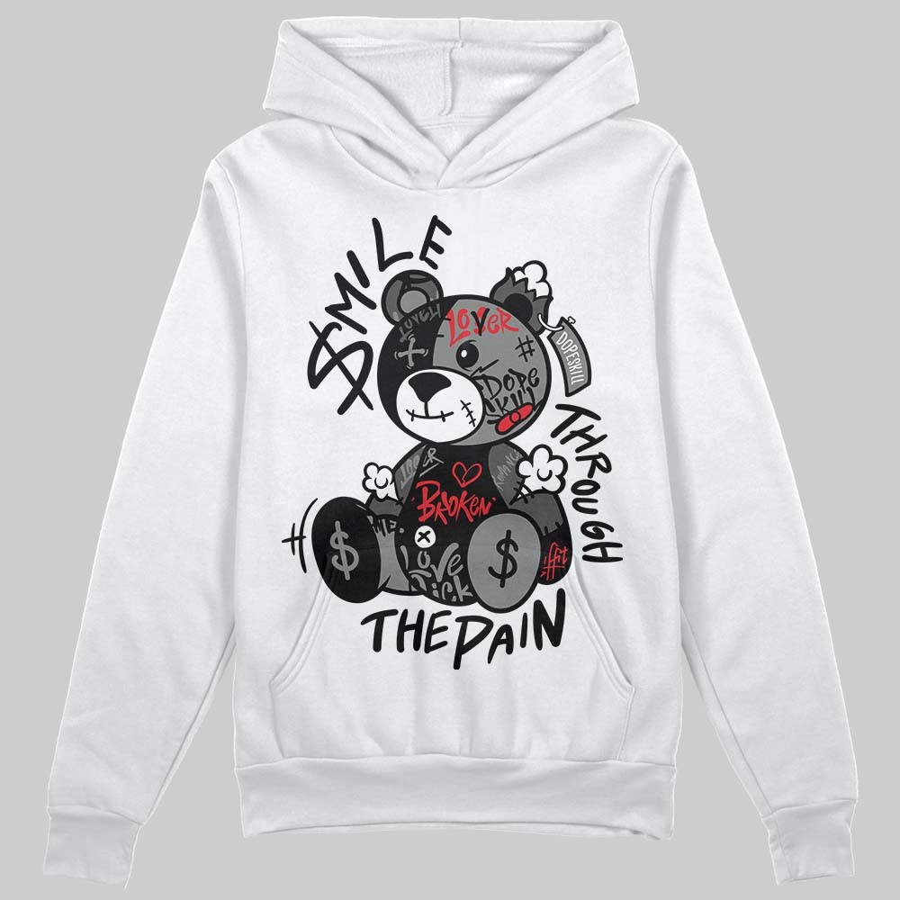 Jordan 10 Retro Shadow (2025) DopeSkill Hoodie Sweatshirt Smile Through The Pain Graphic Streetwear - White