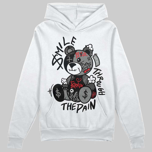 Jordan 10 Retro Shadow (2025) DopeSkill Hoodie Sweatshirt Smile Through The Pain Graphic Streetwear - White