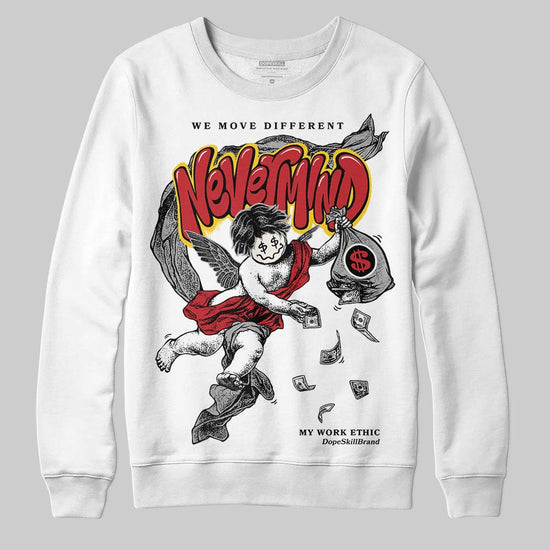 Jordan 4 “Flight Club” DopeSkill Sweatshirt Nevermind Graphic Streetwear - White