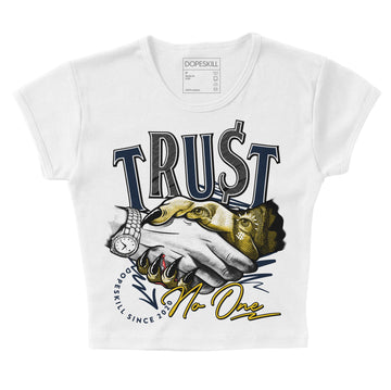 Dunk Low Vintage “Michigan” DopeSkill Women's Crop Top Trust No One Graphic Streetwear - White 