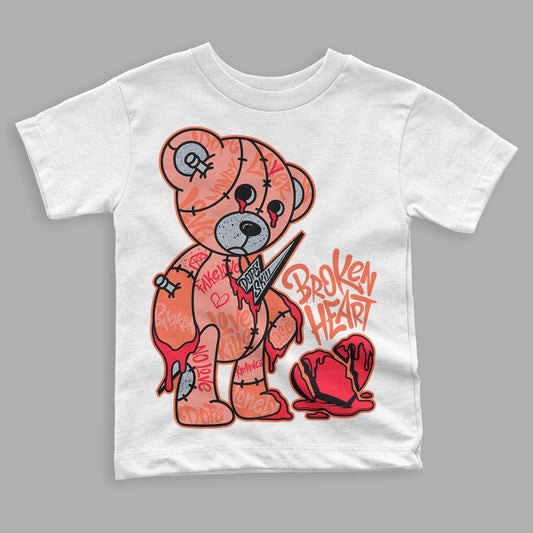 DJ Khaled x Jordan 5 Retro ‘Crimson Bliss’ DopeSkill Toddler Kids T-shirt Broken Heart Graphic Streetwear  - White 