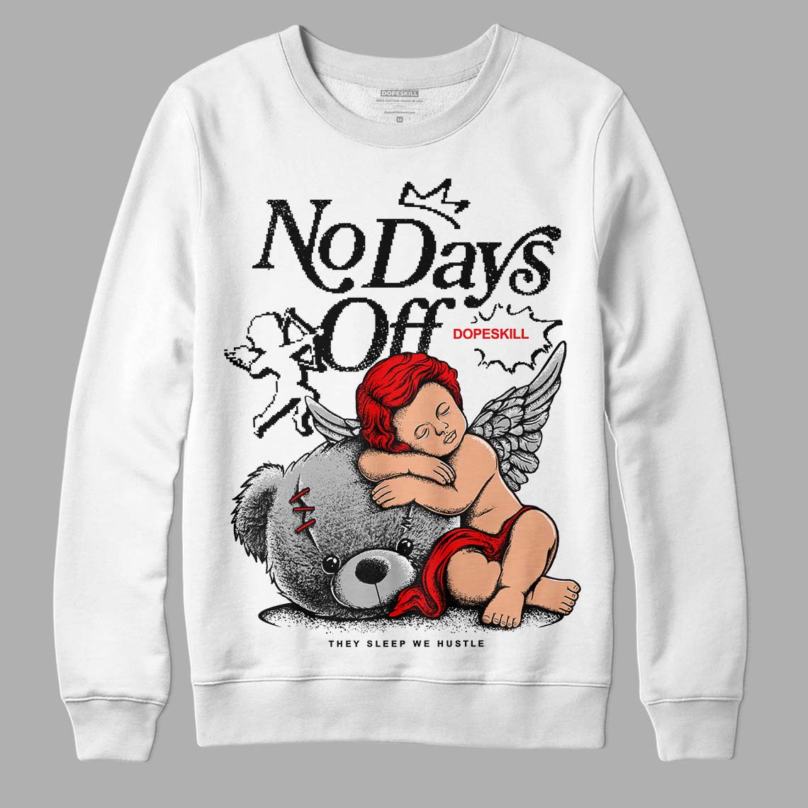 Dunk Low Panda White Black DopeSkill Sweatshirt New No Days Off Graphic Streetwear - White