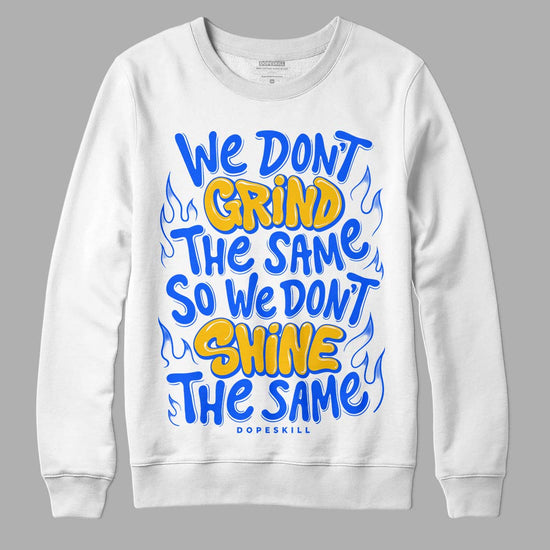 Royal Blue Sneakers DopeSkill Sweatshirt Grind Shine Graphic Streetwear - White