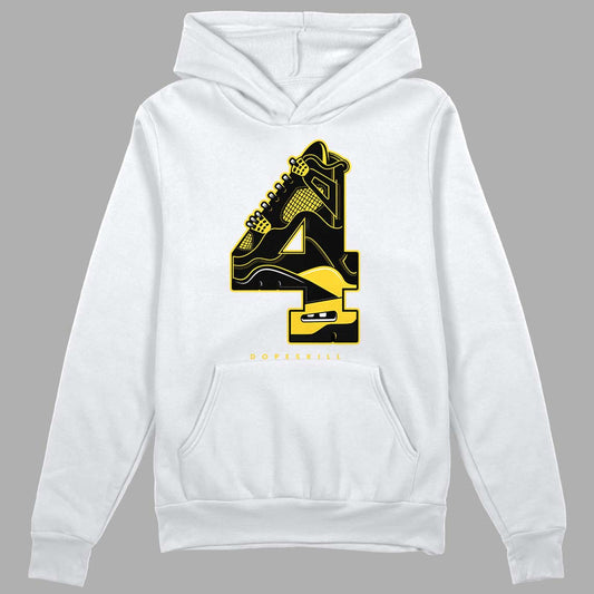 Jordan 4 Tour Yellow Thunder DopeSkill Hoodie Sweatshirt No.4 Graphic Streetwear - White 