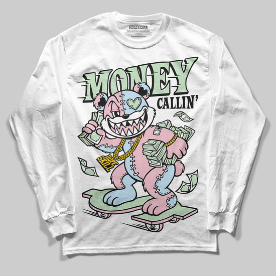 Jordan 4 Retro Valentine's Day (2026) (GS) DopeSkill Long Sleeve T-Shirt Money Callin' Graphic Streetwear - White