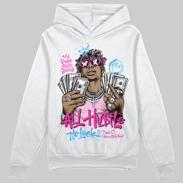 Pink Sneakers DopeSkill Hoodie All Hustle No Luck Graphic Streetwear - White 
