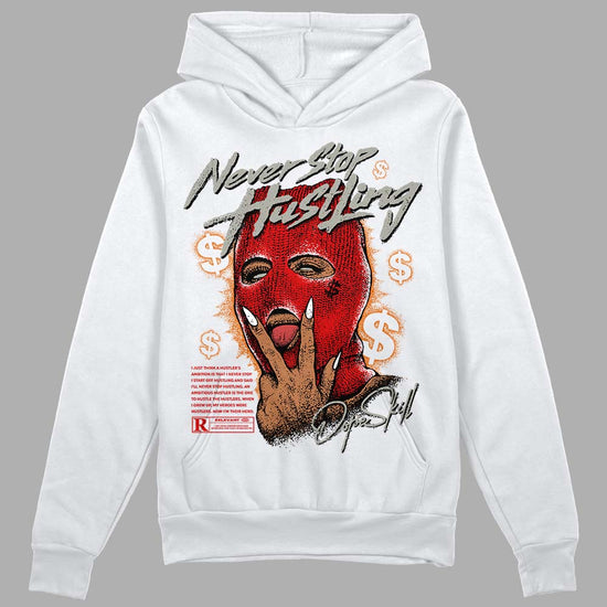 Jordan 3 “Fire Red” DopeSkill Hoodie Sweatshirt Never Stop Hustling Graphic Streetwear - White 