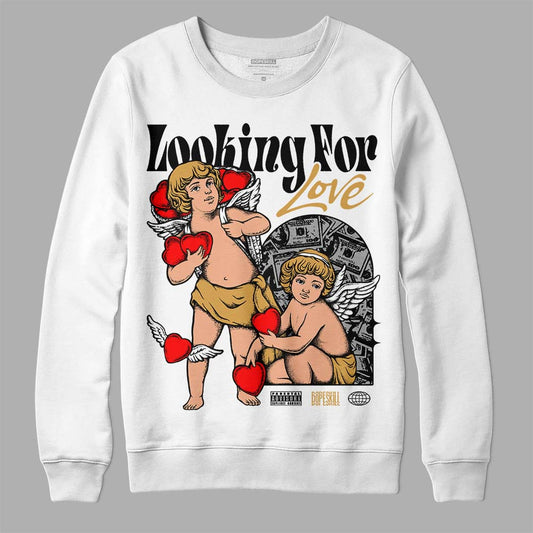 Jordan 11 "Gratitude" DopeSkill Sweatshirt Looking For Love Graphic Streetwear - White