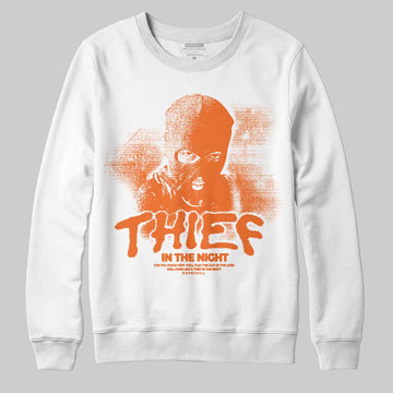 Orange, Black and White Sneakers DopeSkill Sweatshirt Thief In The Night Graphic Streetwear - White