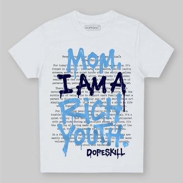 University Blue Sneakers DopeSkill Toddler Kids T-shirt Mom, I Am A Rich Youth Graphic Streetwear - White