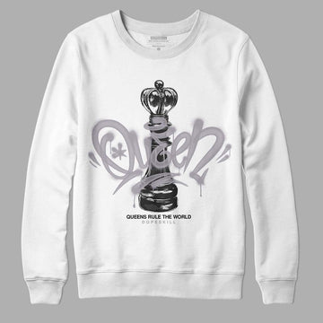 Jordan 2 Cement Grey DopeSkill Sweatshirt Queen Chess Graphic Streetwear - White