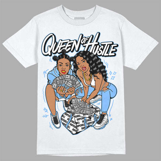 Jordan 9 Powder Blue DopeSkill T-Shirt Queen Of Hustle Graphic Streetwear - White