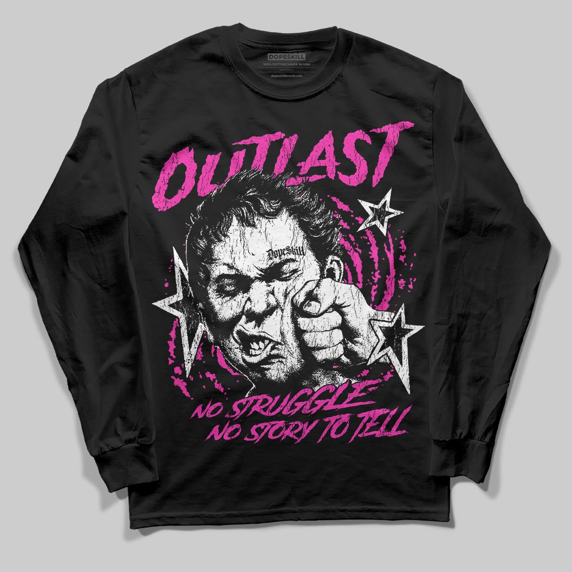 Pink Sneakers DopeSkill Long Sleeve T-Shirt Outlast Graphic Streetwear - Black