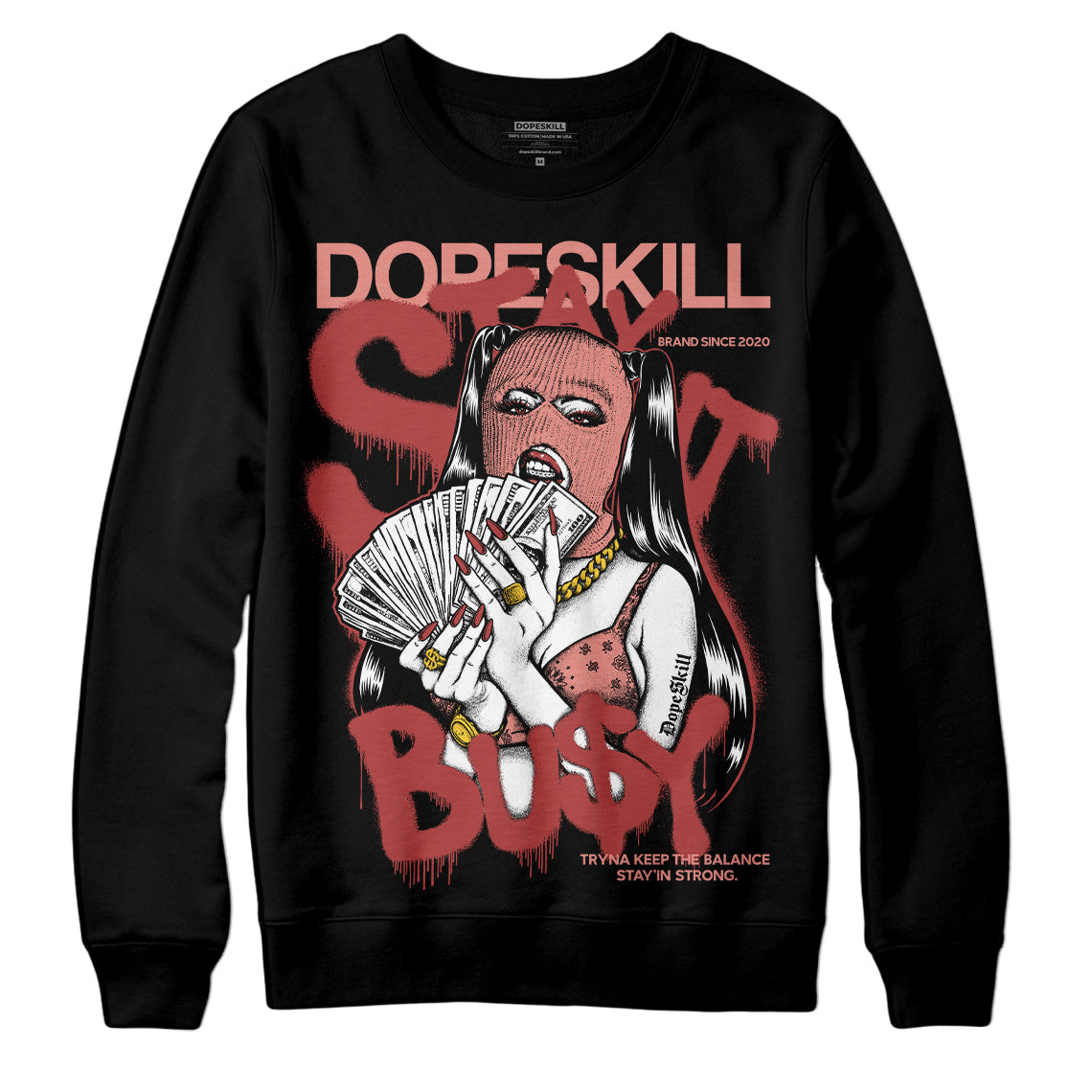 Jordan 13 “Dune Red” DopeSkill Sweatshirt Stay It Busy Graphic Streetwear - Black