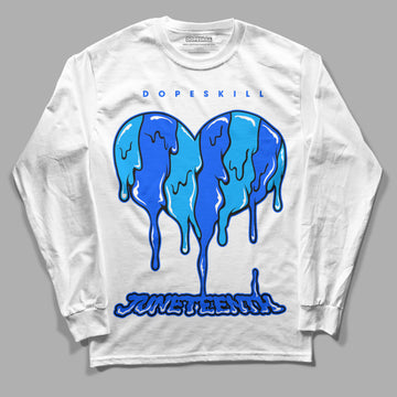 Royal Blue Sneakers DopeSkill Long Sleeve T-Shirt Juneteenth Heart Graphic Streetwear - White 