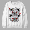 Jordan 2 Retro "Black Cement" DopeSkill Sweatshirt New Double Bear Graphic Streetwear - White 