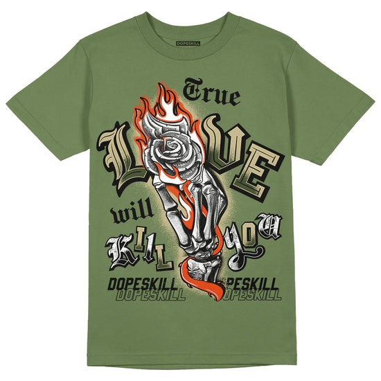 Olive Sneakers DopeSkill Olive T-shirt True Love Will Kill You Graphic Streetwear