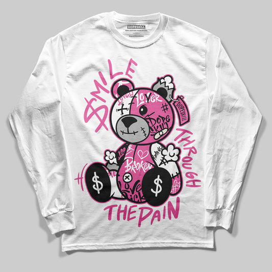 Asics Gel-Kayano 14 ‘Cream Sweet Pink’ DopeSkill Long Sleeve T-Shirt Smile Through The Pain Graphic Streetwear - White