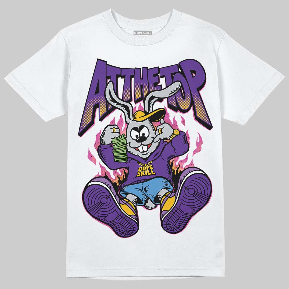 PURPLE Sneakers DopeSkill T-Shirt At The Top Graphic Streetwear - White