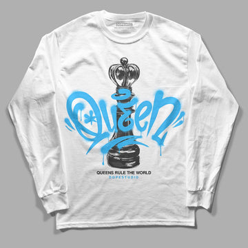 Jordan 1 High Retro OG “University Blue” DopeSkill Long Sleeve T-Shirt Queen Chess Graphic Streetwear - White