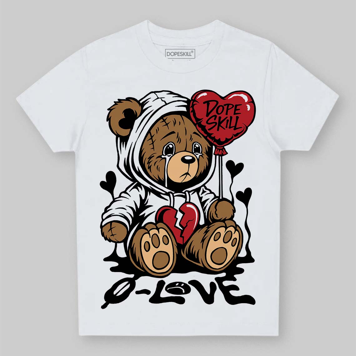 Jordan 11 Retro Low Bred (2025) DopeSkill Toddler Kids T-shirt Broken Bear Graphic Streetwear - White