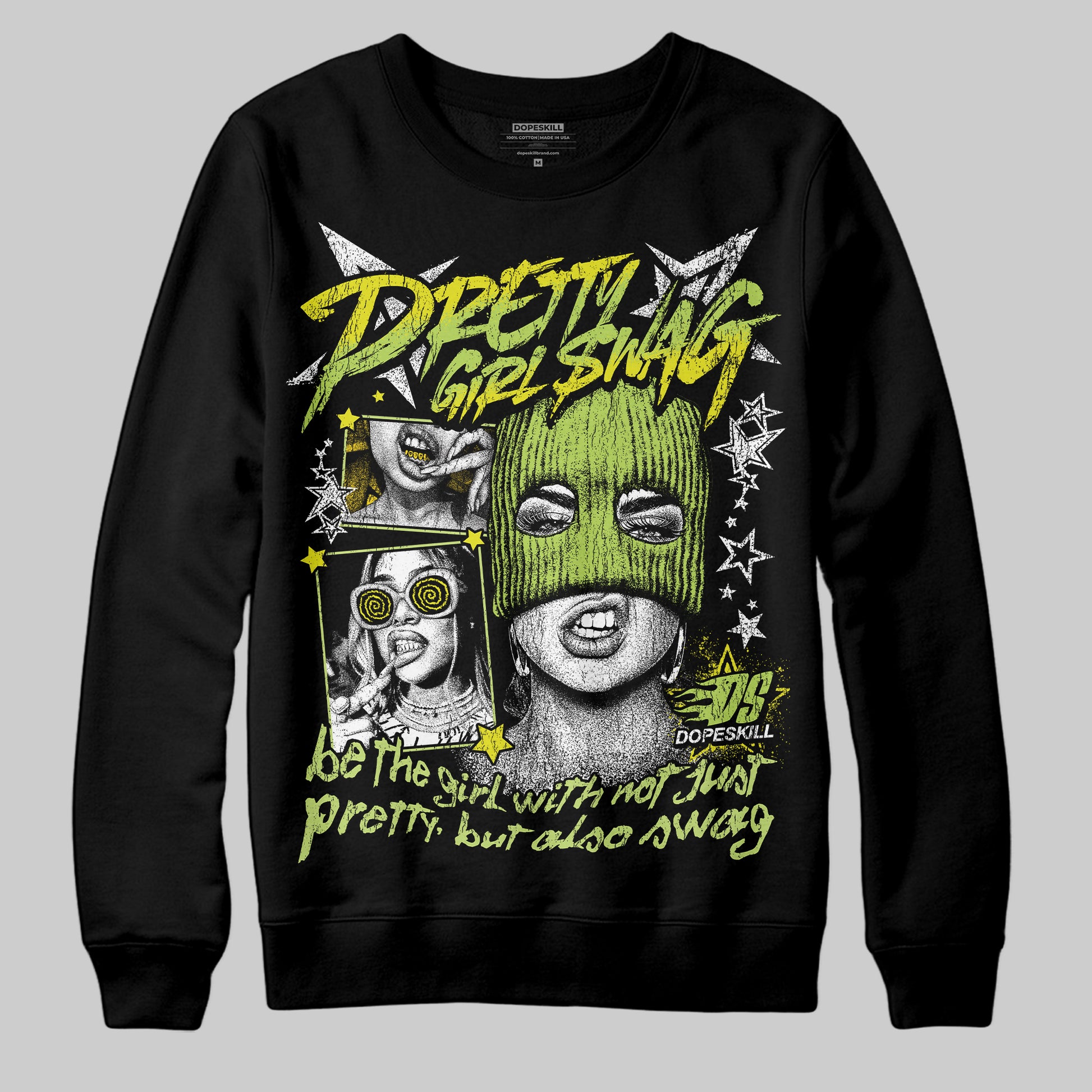 Jordan 13 Retro Bright Cactus DopeSkill Sweatshirt Pretty Girl Swag Graphic Streetwear - Black