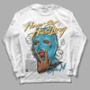 Jordan 13 Retro University Blue DopeSkill Long Sleeve T-Shirt Never Stop Hustling Graphic Streetwear - White 