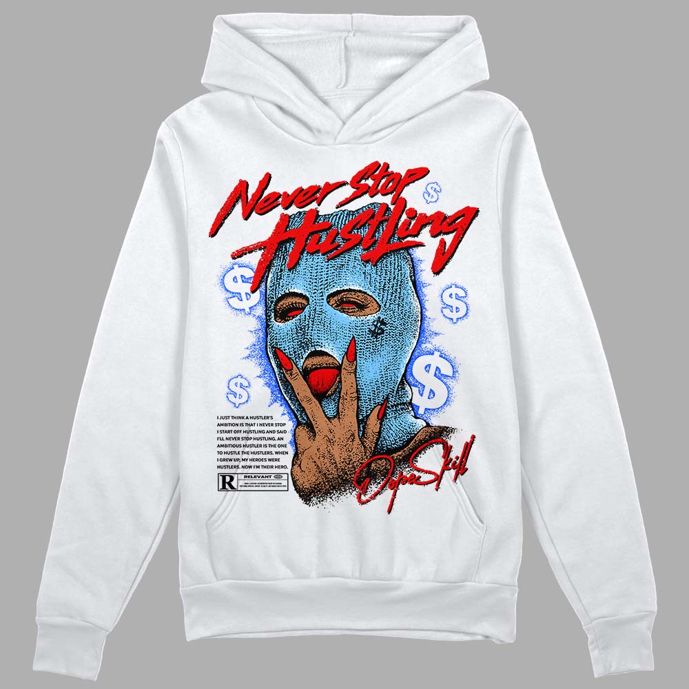 Travis Scott x Jordan 4 Retro 'Cactus Jack' DopeSkill Hoodie Sweatshirt Never Stop Hustling Graphic Streetwear - White 