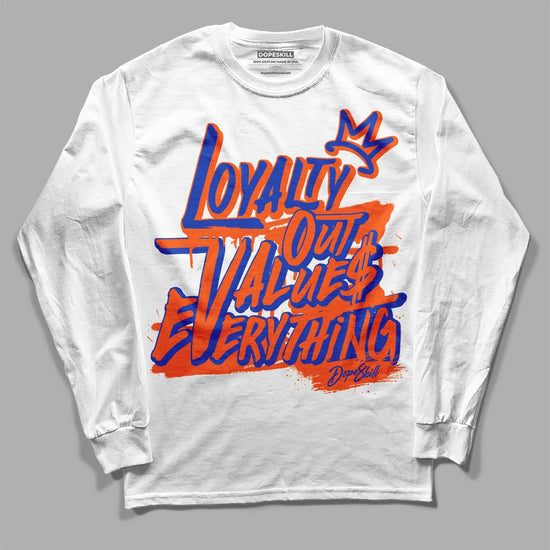 Dunk Low Futura Orange Blaze DopeSkill Long Sleeve T-Shirt LOVE Graphic Streetwear - White