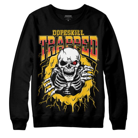 Yellow Sneakers DopeSkill Sweatshirt Trapped Halloween Graphic Streetwear - Black