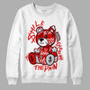 Jordan 4 Retro Red Cement DopeSkill Sweatshirt Smile Through The Pain Graphic Streetwear - White