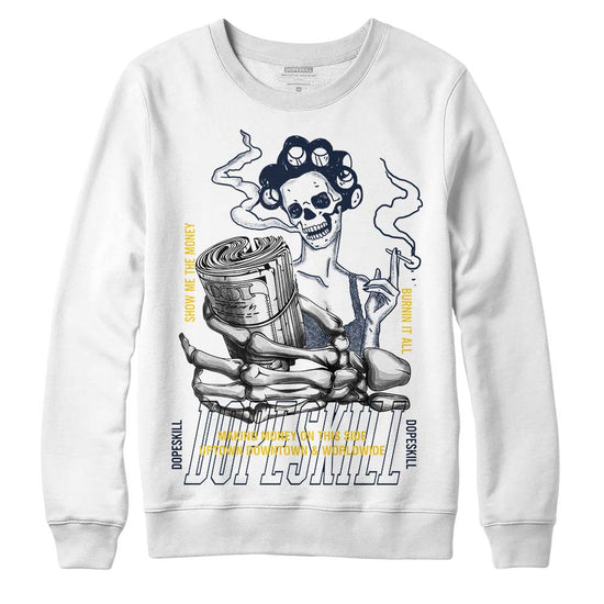 Dunk Low Vintage “Michigan” DopeSkill Sweatshirt Show Me The Money Graphic Streetwear - White