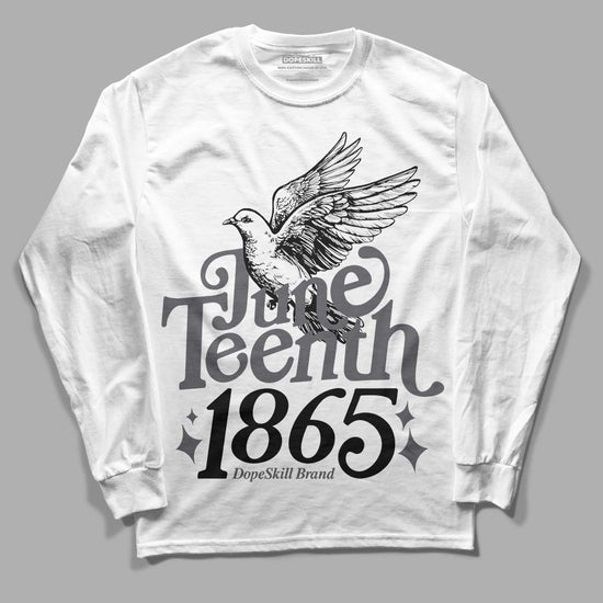 Jordan 1 Retro Low OG Black Cement DopeSkill Long Sleeve T-Shirt Juneteenth 1865 Graphic Streetwear - White