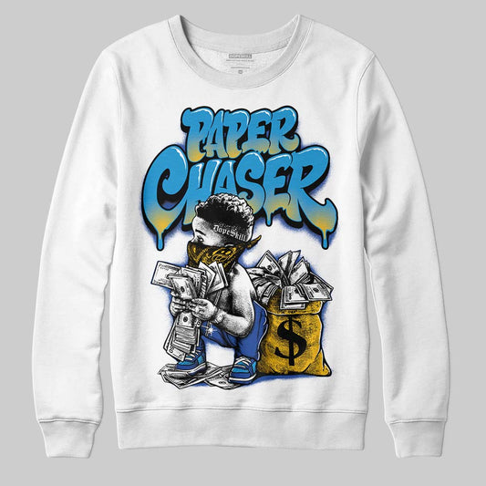Royal Blue Sneakers DopeSkill Sweatshirt Paper Chaser Boy Graphic Streetwear - White
