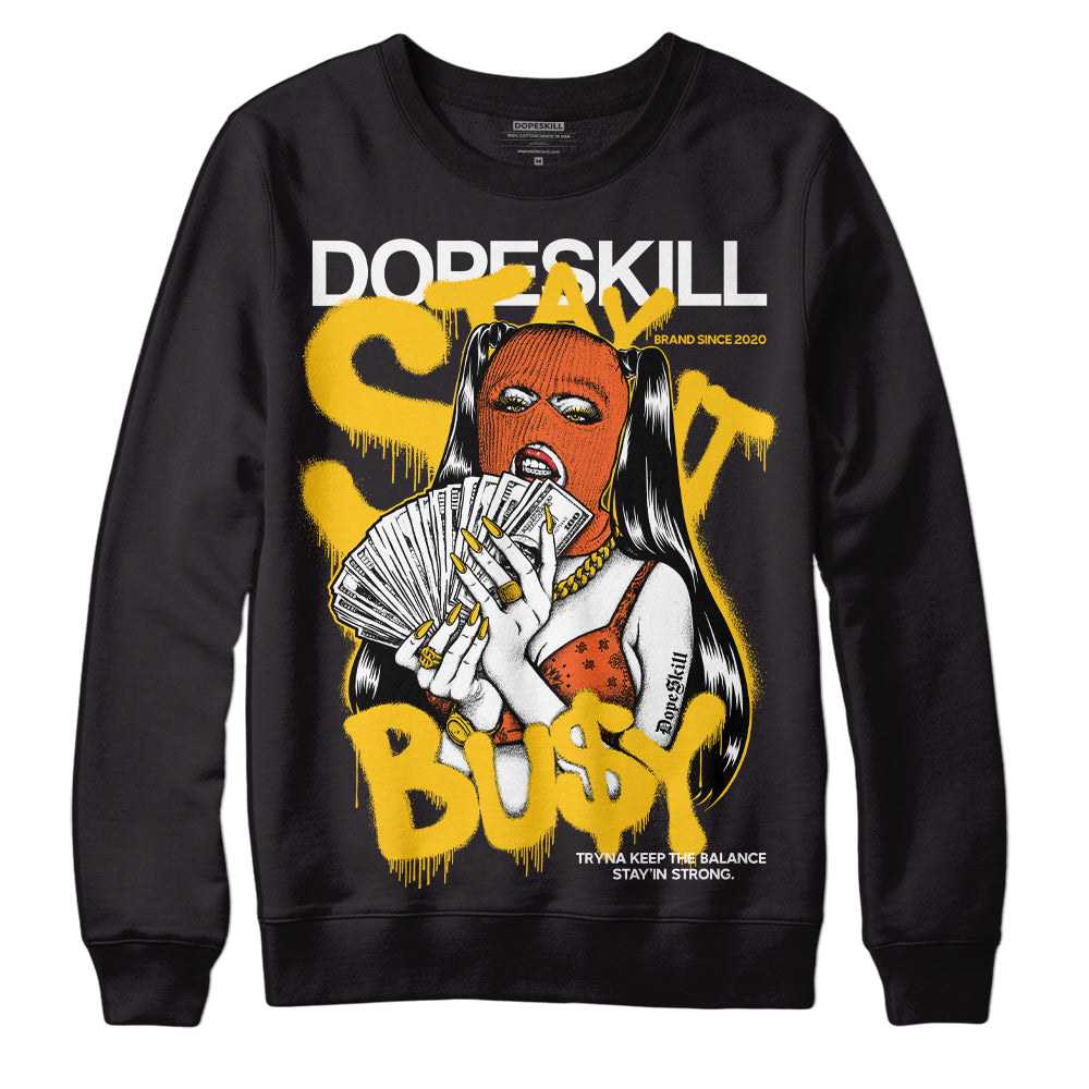 Yellow Sneakers DopeSkill Sweatshirt Stay It Busy Graphic Streetwear - Black