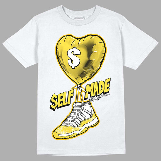 Jordan 11 Low 'Yellow Snakeskin' DopeSkill T-Shirt Self Made Graphic Streetwear - White