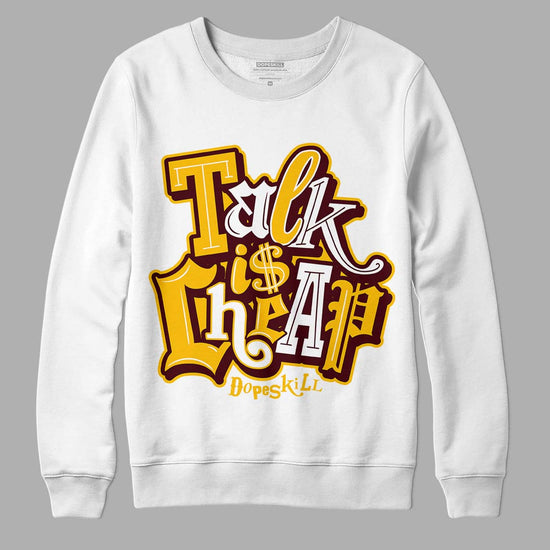 Dunk Yellow Bordeaux DopeSkill Sweatshirt Talk Is Chip Graphic Streetwear - White 