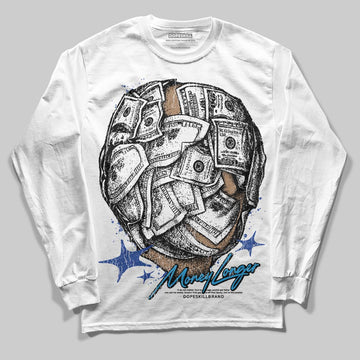 Royal Blue Sneakers DopeSkill Long Sleeve T-Shirt Money Longer Graphic Streetwear - White