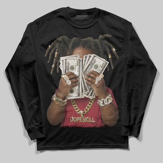 Jordan 4 “Sierra Red" DopeSkill Long Sleeve T-Shirt Rich Youth Graphic Streetwear - black