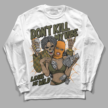 Jordan 5 "Olive" DopeSkill Long Sleeve T-Shirt Don't Kill My Vibe Graphic Streetwear - White