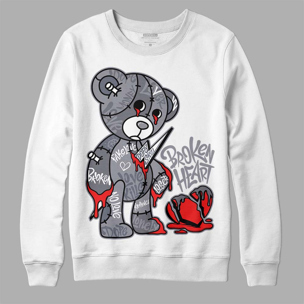 Jordan 14 Retro 'Stealth' DopeSkill Sweatshirt Broken Heart Graphic Streetwear - White