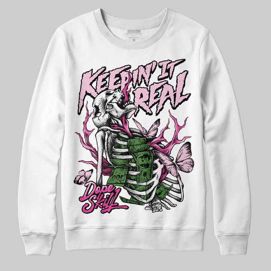 Pink Sneakers DopeSkill Sweatshirt Keepin' It Real Graphic Streetwear - White